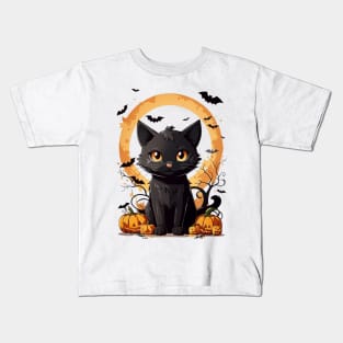 Cute black cat Kids T-Shirt